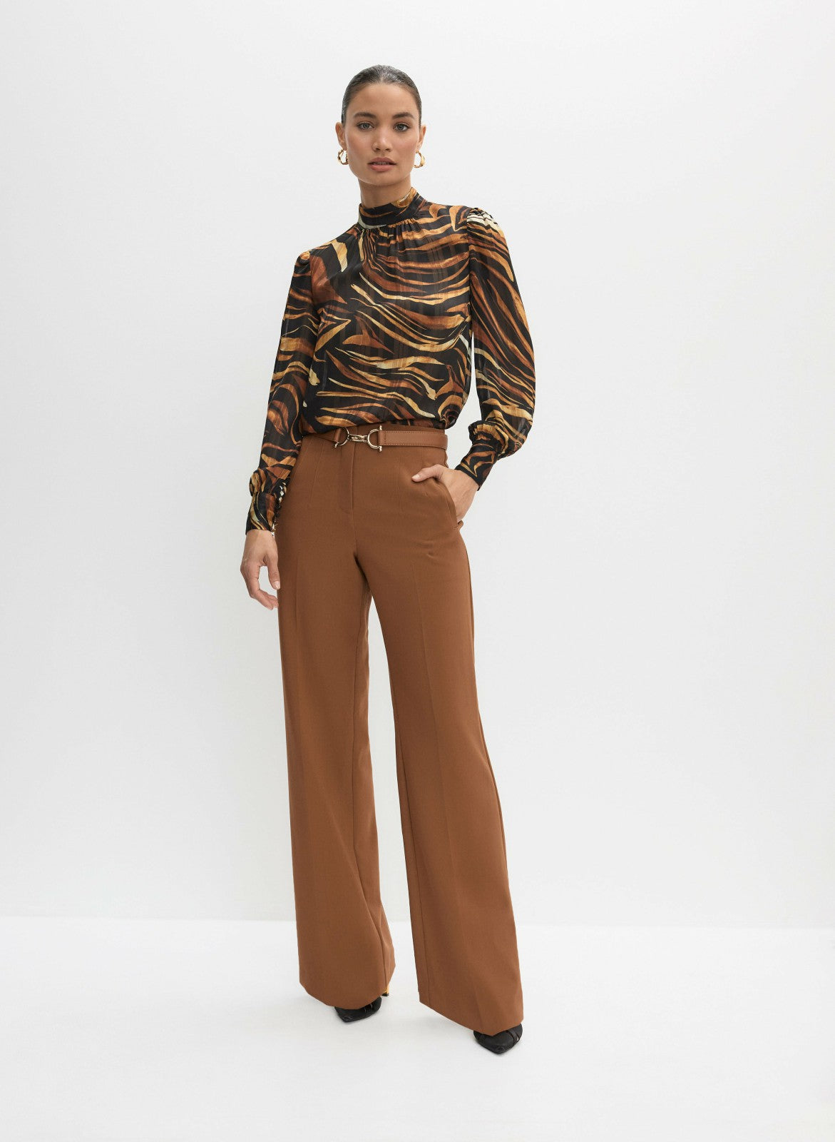 Women Soho Wide Leg Pants Cognac | Melanie Lyne