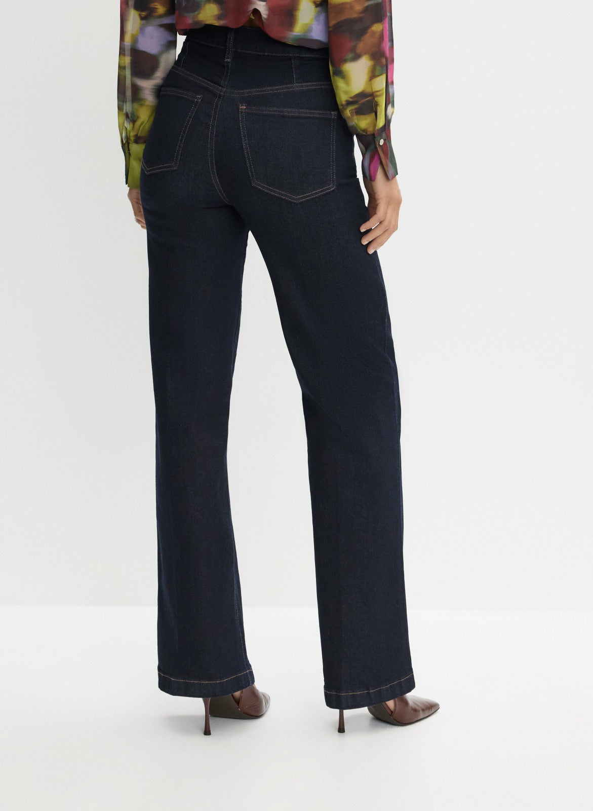 Women Pintuck Detail Trouser Jeans Dark Stone Blue | Melanie Lyne