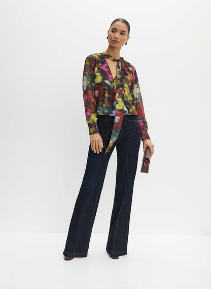 Women Pintuck Detail Trouser Jeans Dark Stone Blue | Melanie Lyne