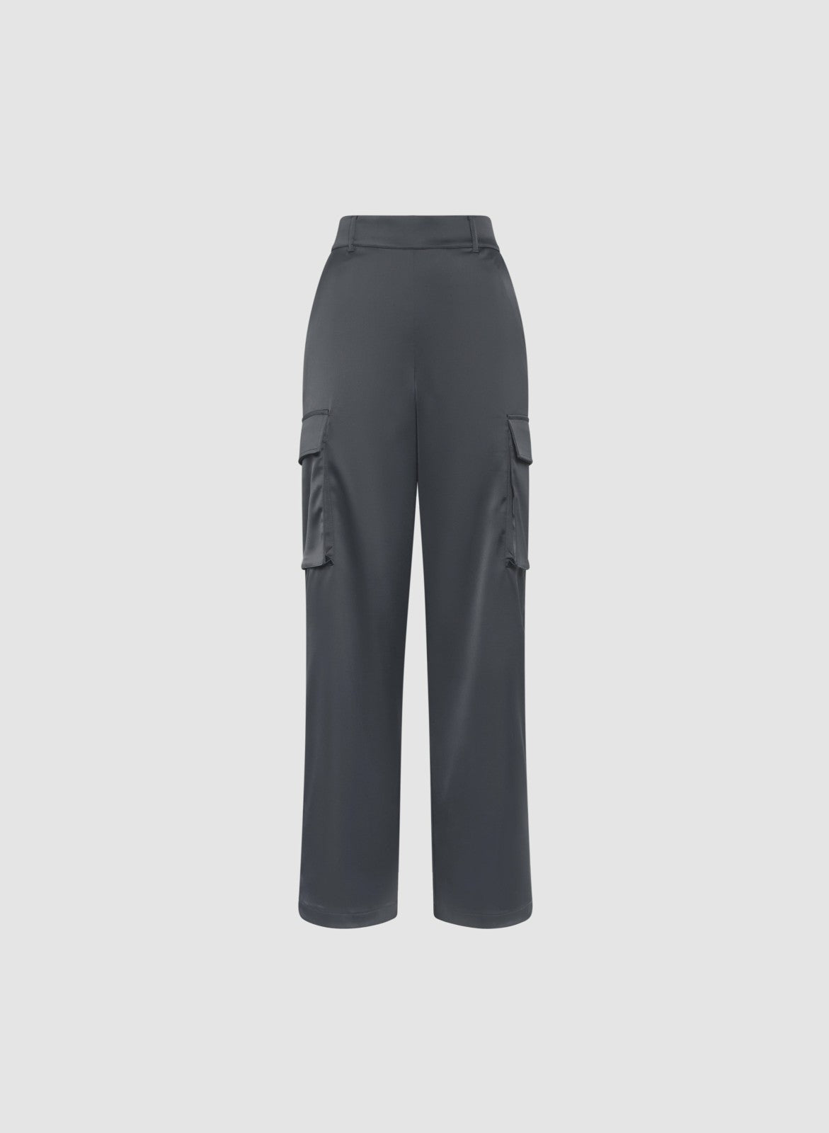 Women Satin Wide-Leg Cargo Pants Storm | Melanie Lyne