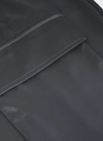 Women Satin Wide-Leg Cargo Pants Storm | Melanie Lyne