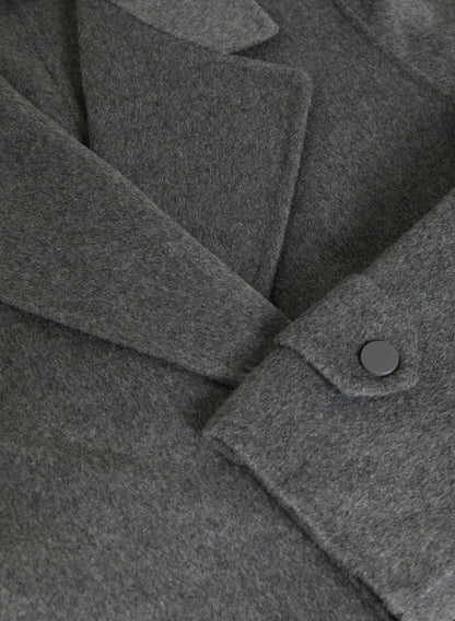 Women Belted Wool-Blend Coat Sky Grey Mix | Melanie Lyne