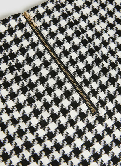 Women Houndstooth Print Pencil Skirt Black & White | Melanie Lyne