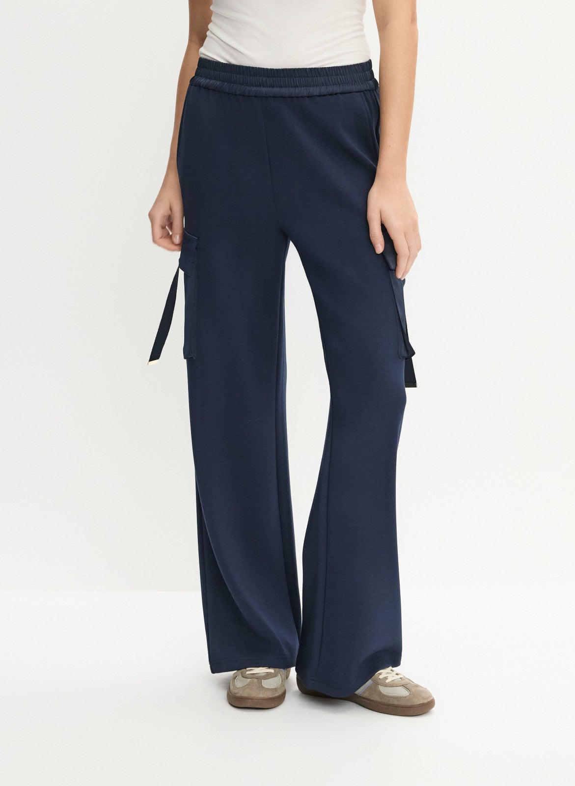 Women Pull-On Cargo Pocket Pants Navy Blue | Melanie Lyne