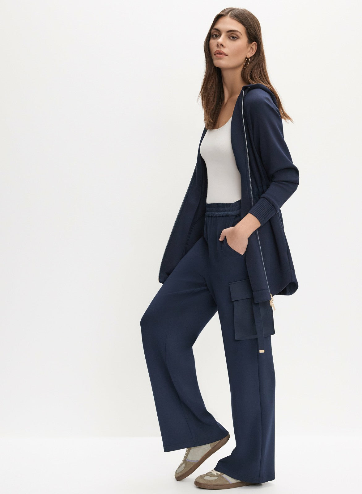 Women Pull-On Cargo Pocket Pants Navy Blue | Melanie Lyne