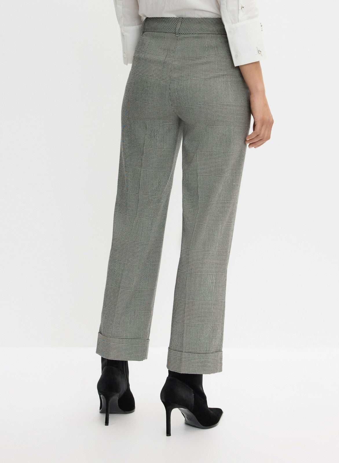 Women Plaid Giselle Cut Pants Black & White | Melanie Lyne