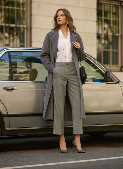 Women Plaid Giselle Cut Pants Black & White | Melanie Lyne