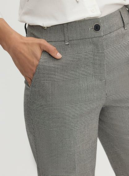Women Plaid Giselle Cut Pants Black & White | Melanie Lyne