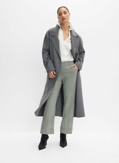 Women Plaid Giselle Cut Pants Black & White | Melanie Lyne