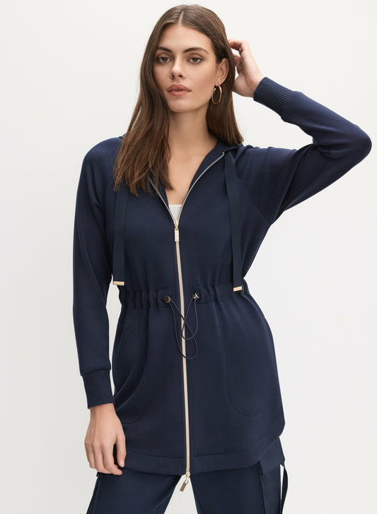 Women Zip-Front Adjustable Jacket Navy Blue | Melanie Lyne