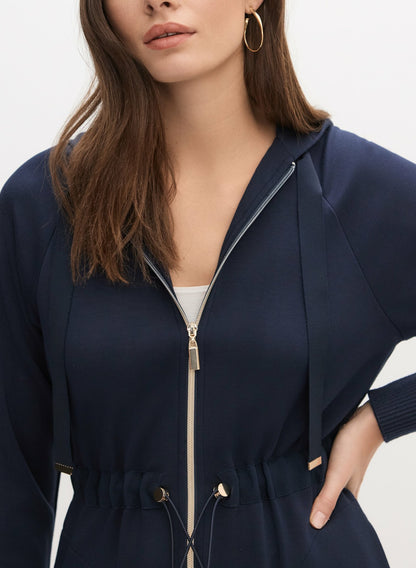 Women Zip-Front Adjustable Jacket Navy Blue | Melanie Lyne