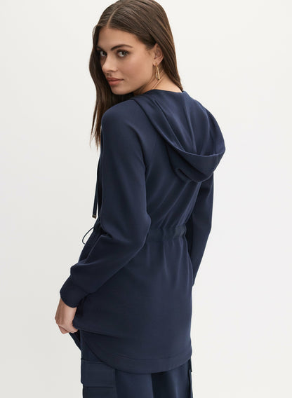 Women Zip-Front Adjustable Jacket Navy Blue | Melanie Lyne