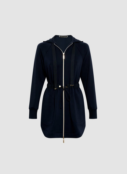 Women Zip-Front Adjustable Jacket Navy Blue | Melanie Lyne