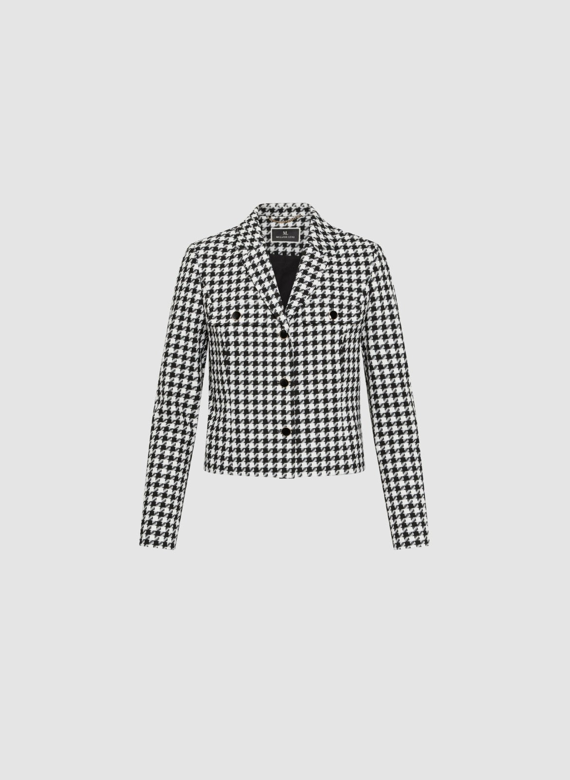 Women Houndstooth Print Jacket Black & White | Melanie Lyne