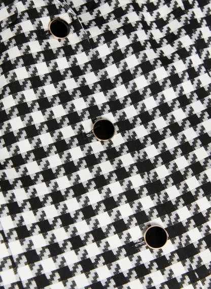 Women Houndstooth Print Jacket Black & White | Melanie Lyne