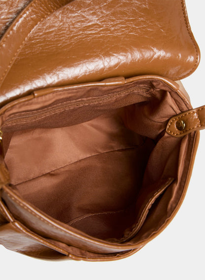Women Vegan Leather Crossbody Bag Camel | Melanie Lyne