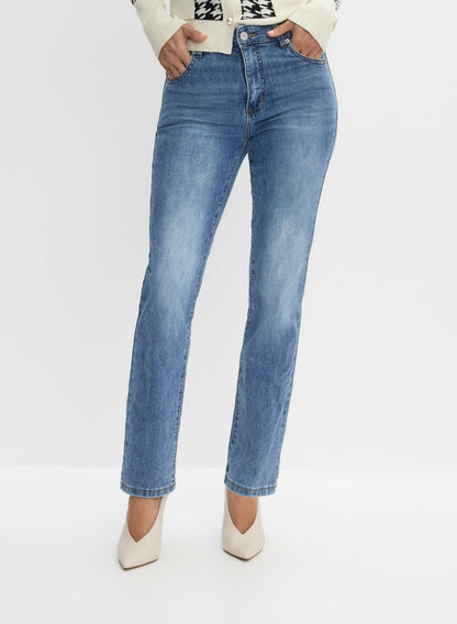 Women Rhinestone Detail Straight Leg Jeans Light Blue | Melanie Lyne
