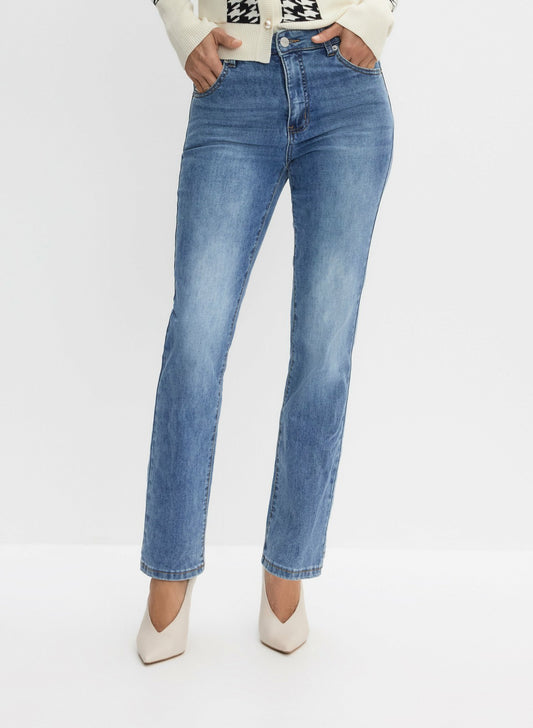 Women Rhinestone Detail Straight Leg Jeans Light Blue | Melanie Lyne