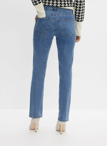 Women Rhinestone Detail Straight Leg Jeans Light Blue | Melanie Lyne