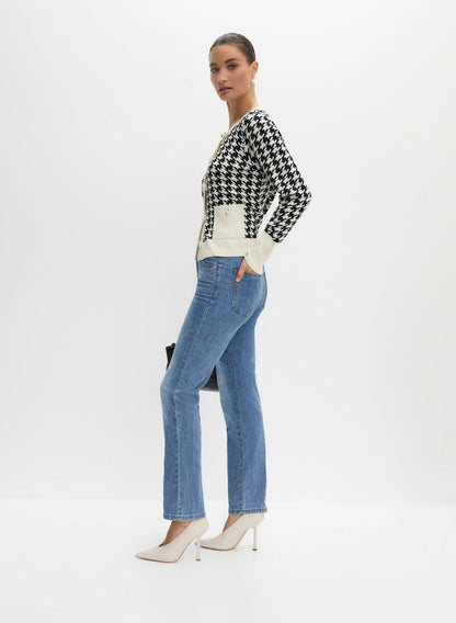 Women Rhinestone Detail Straight Leg Jeans Light Blue | Melanie Lyne