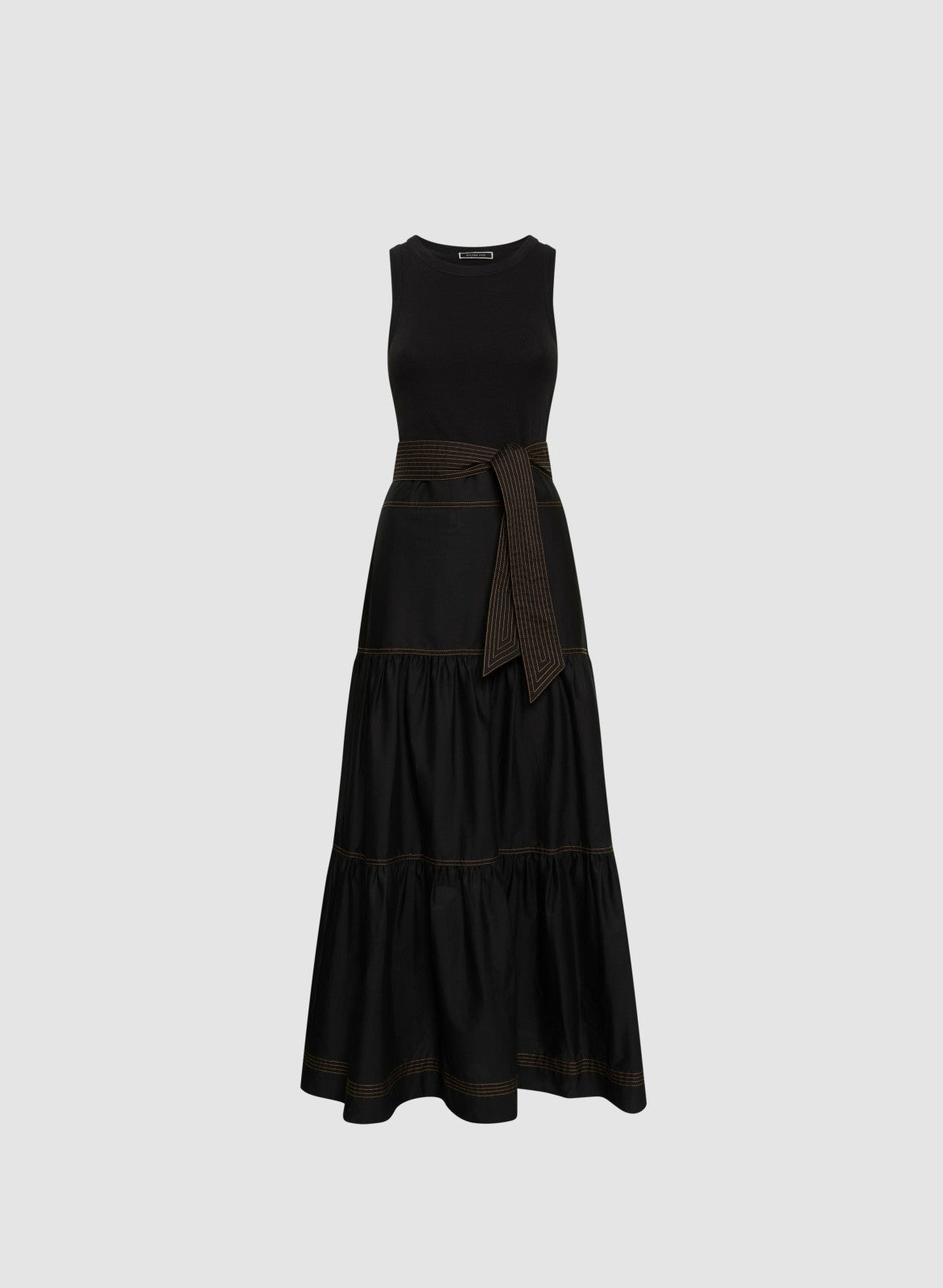 Women Mixed Media Maxi Dress Black | Melanie Lyne