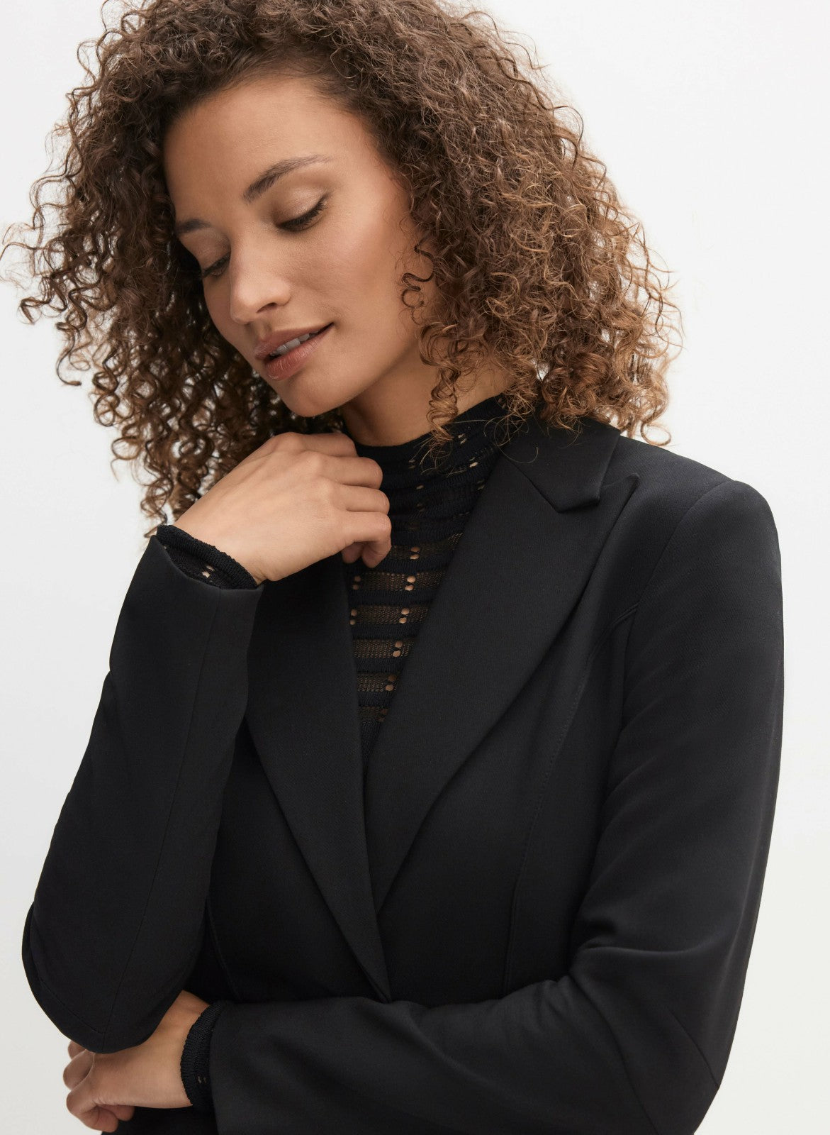 Women Single-Button Blazer Black | Melanie Lyne