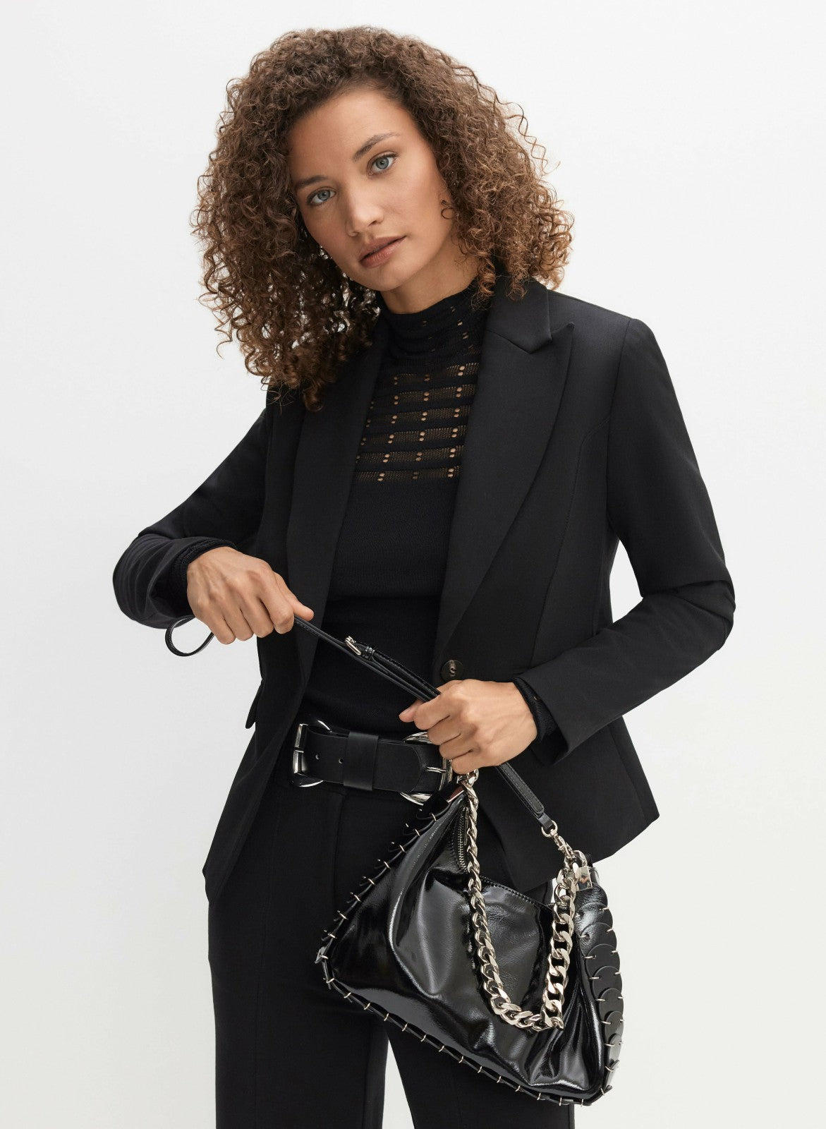 Women Single-Button Blazer Black | Melanie Lyne