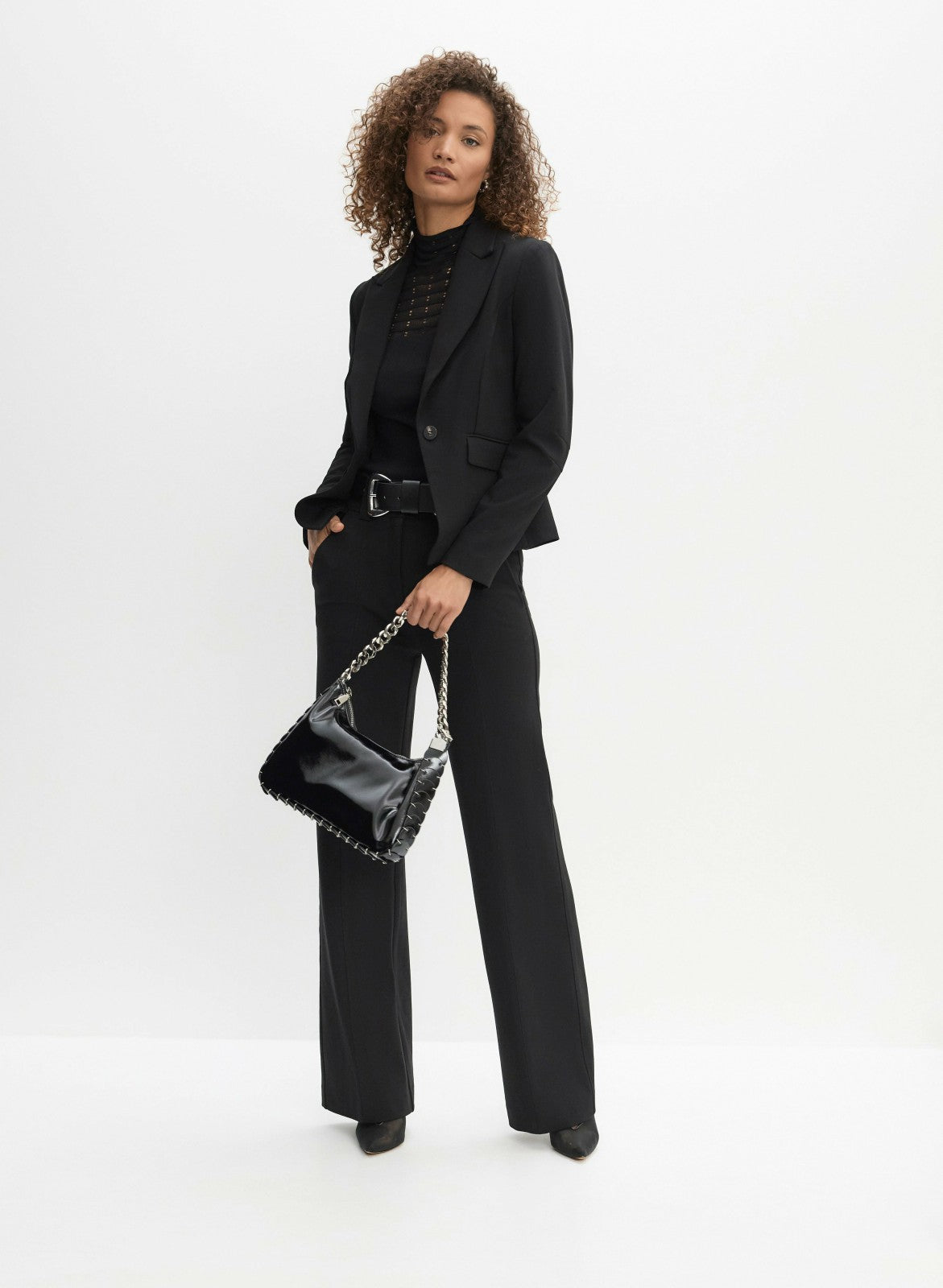 Women Single-Button Blazer Black | Melanie Lyne