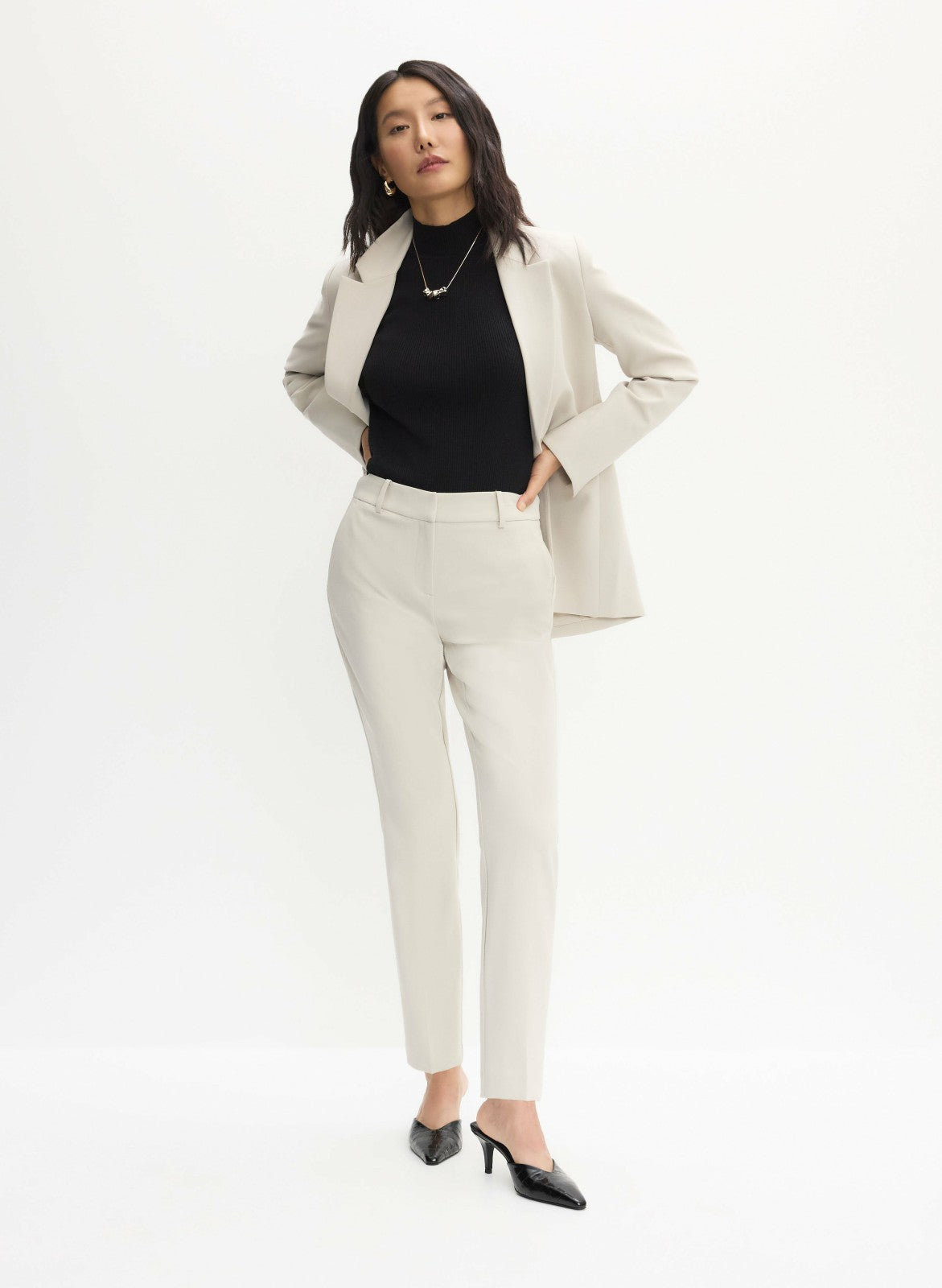 Women Essential Giselle Cut Pants Oyster | Melanie Lyne