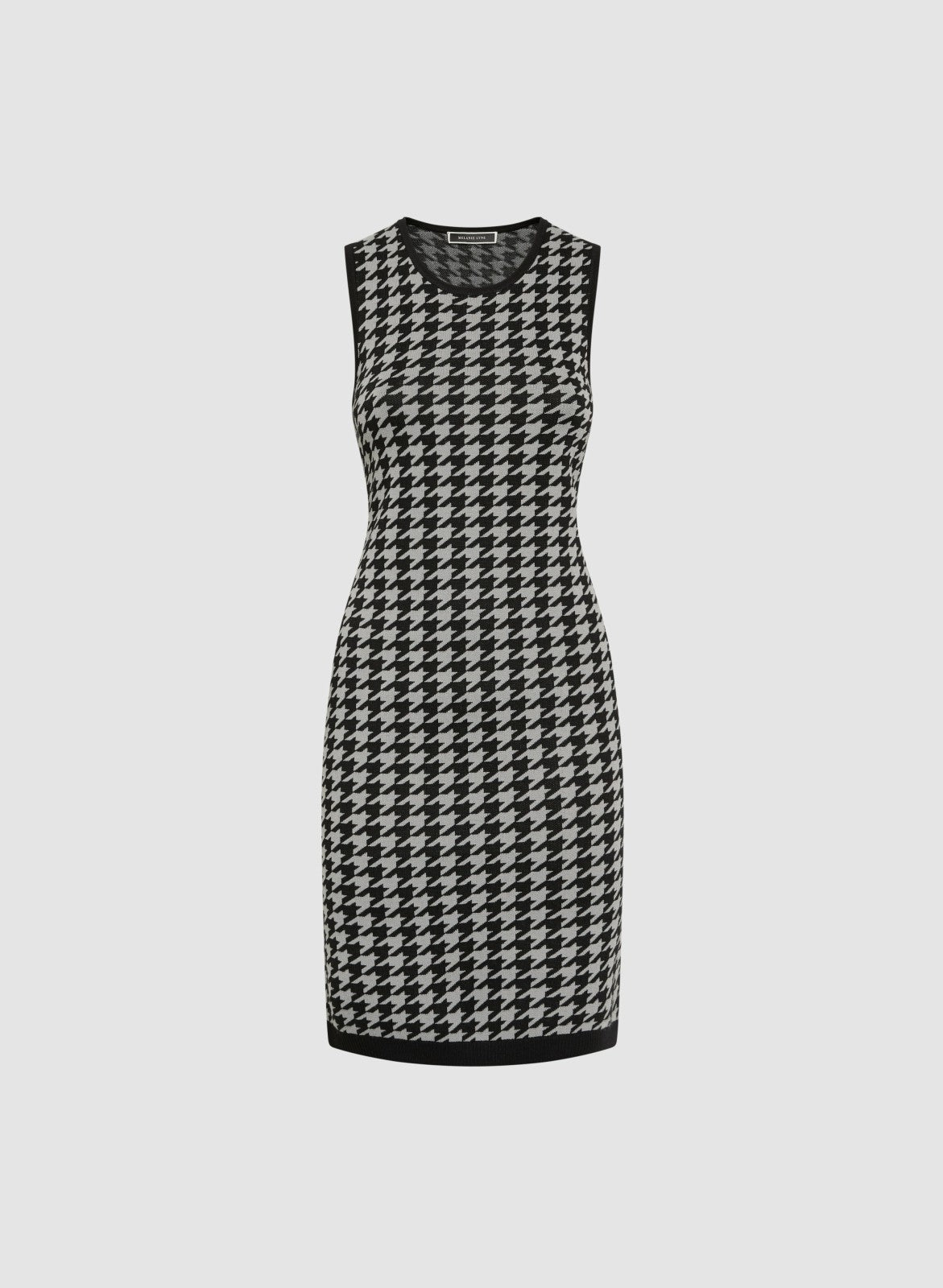Women Houndstooth Print Jacket & Dress Set Black Pattern | Melanie Lyne