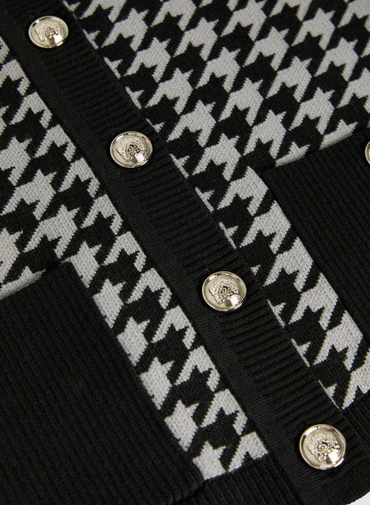 Women Houndstooth Print Jacket & Dress Set Black Pattern | Melanie Lyne