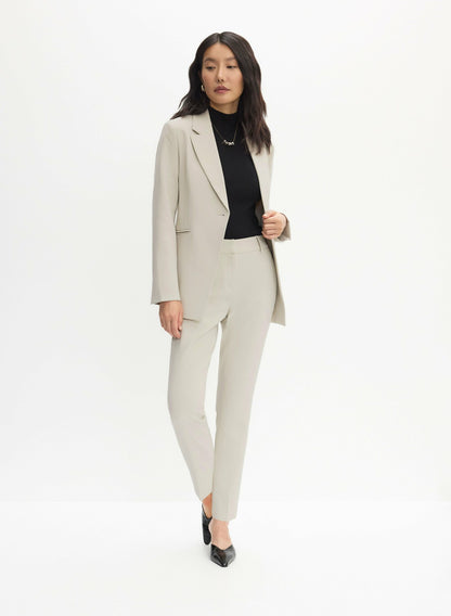 Women Notch Collar Single Button Jacket Oyster | Melanie Lyne