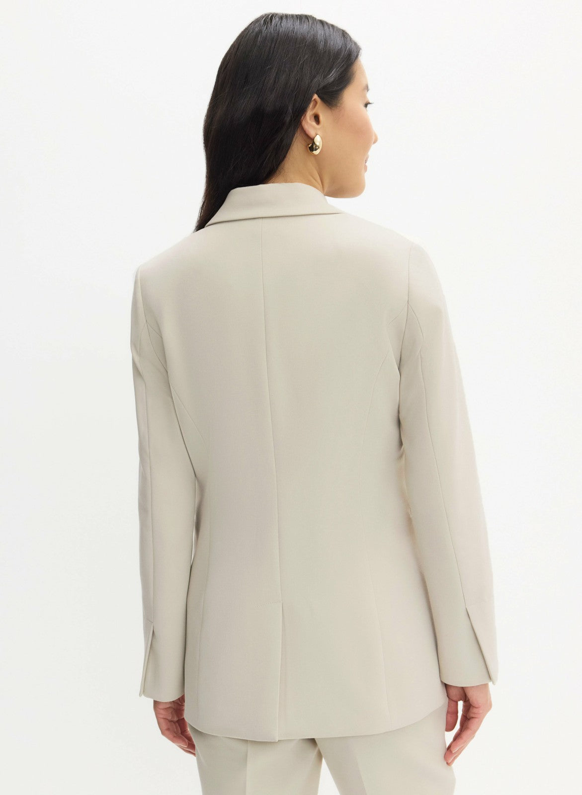 Women Notch Collar Single Button Jacket Oyster | Melanie Lyne