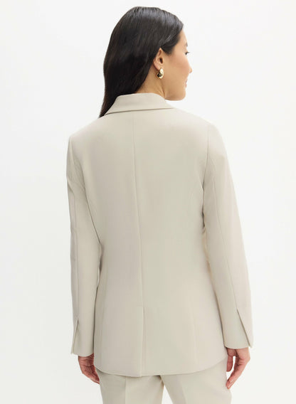 Women Notch Collar Single Button Jacket Oyster | Melanie Lyne
