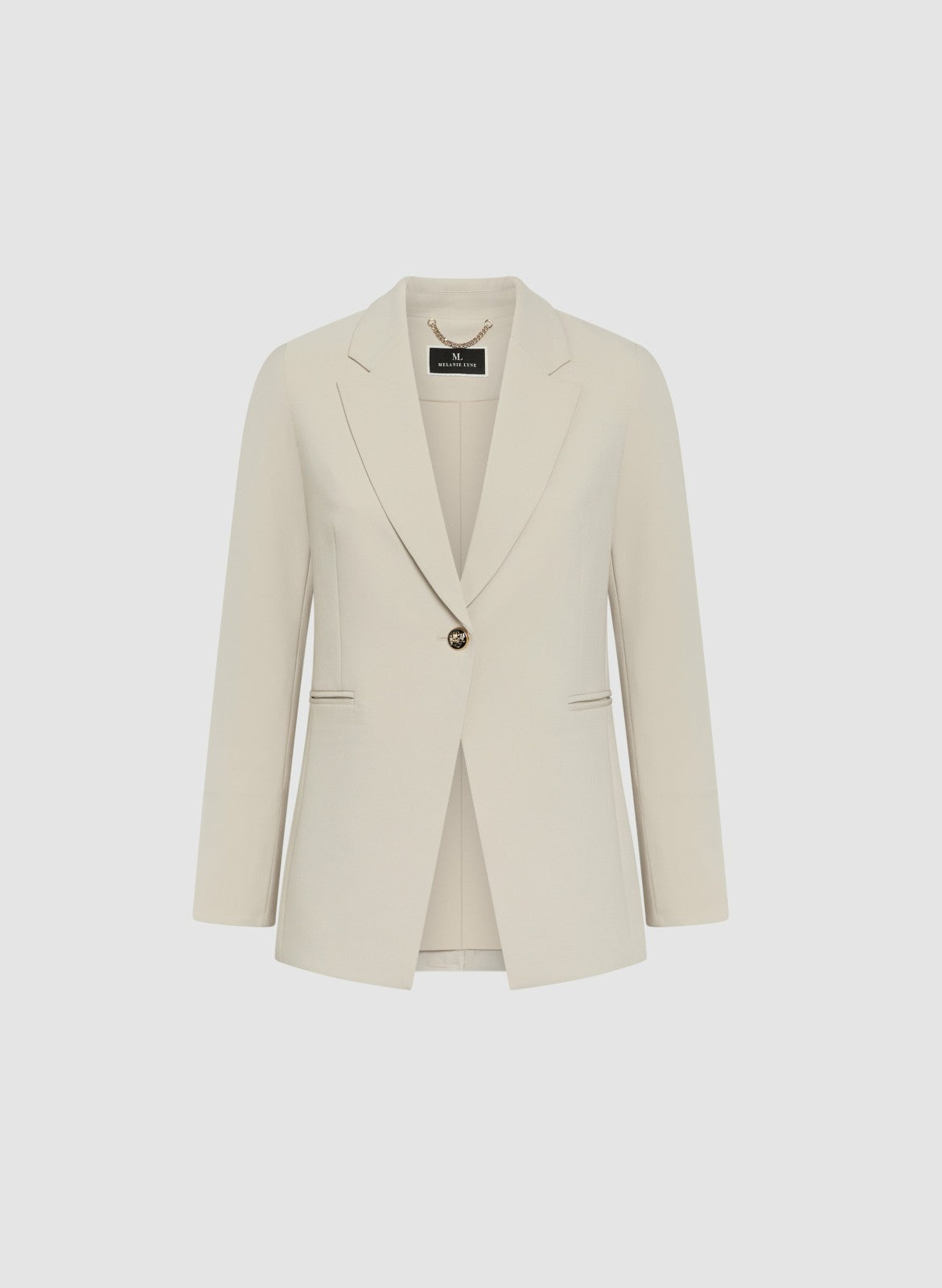 Women Notch Collar Single Button Jacket Oyster | Melanie Lyne