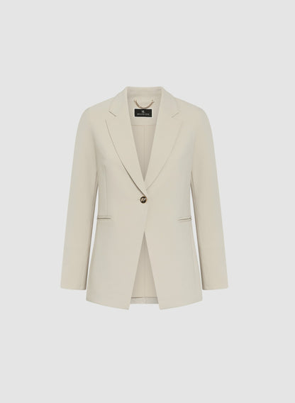 Women Notch Collar Single Button Jacket Oyster | Melanie Lyne