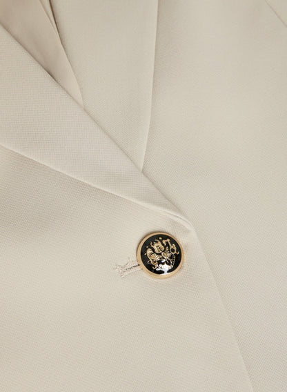 Women Notch Collar Single Button Jacket Oyster | Melanie Lyne