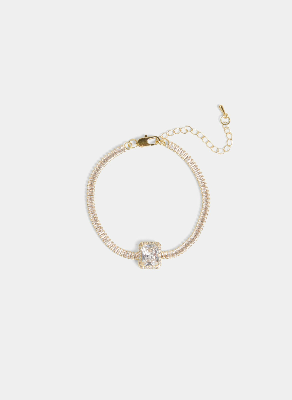 Women Cubic Zirconia Baguette Bracelet Gold | Melanie Lyne