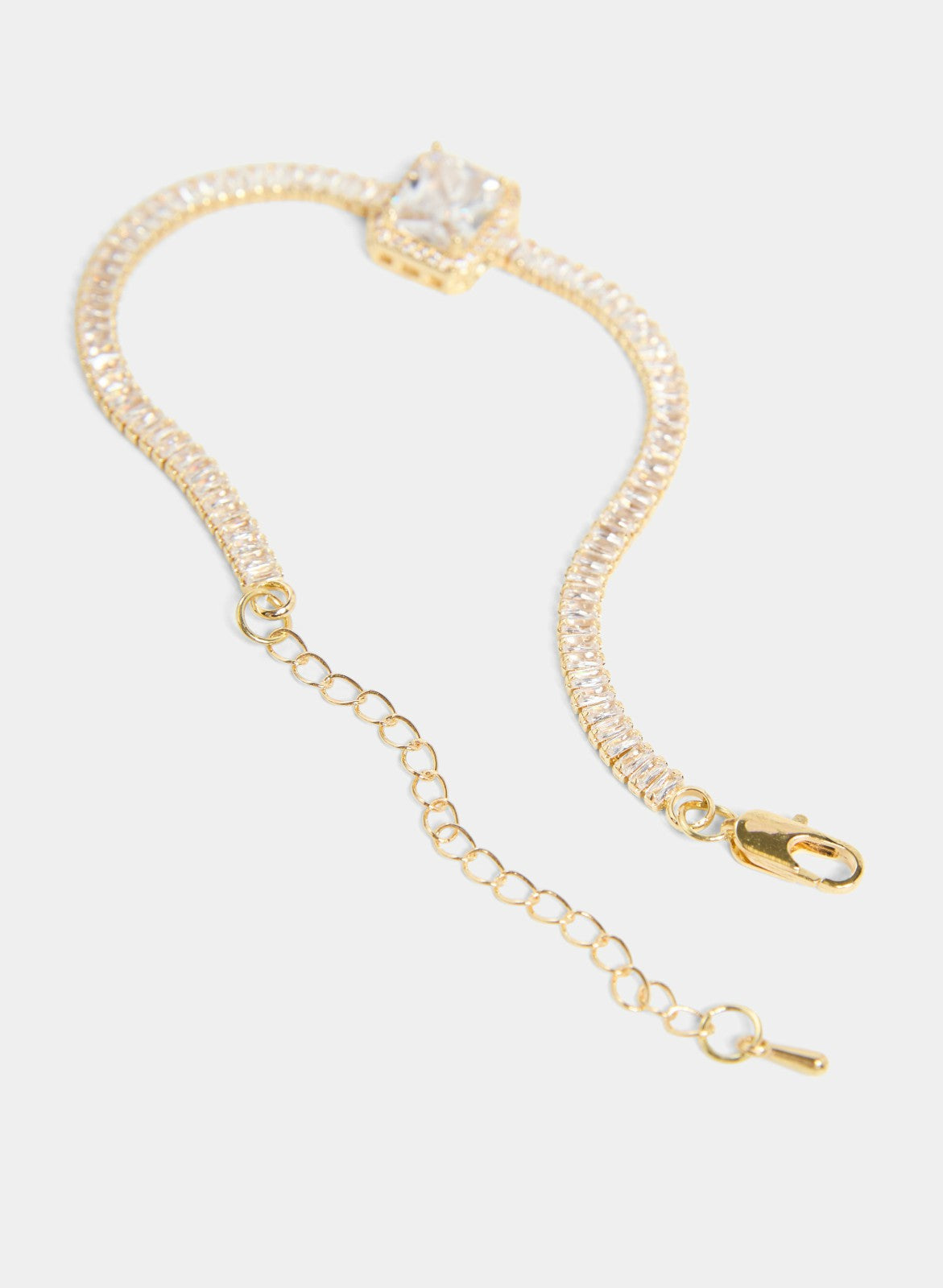 Women Cubic Zirconia Baguette Bracelet Gold | Melanie Lyne