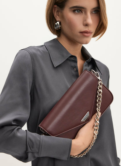 Women Rectangular Envelope Handbag Maroon | Melanie Lyne