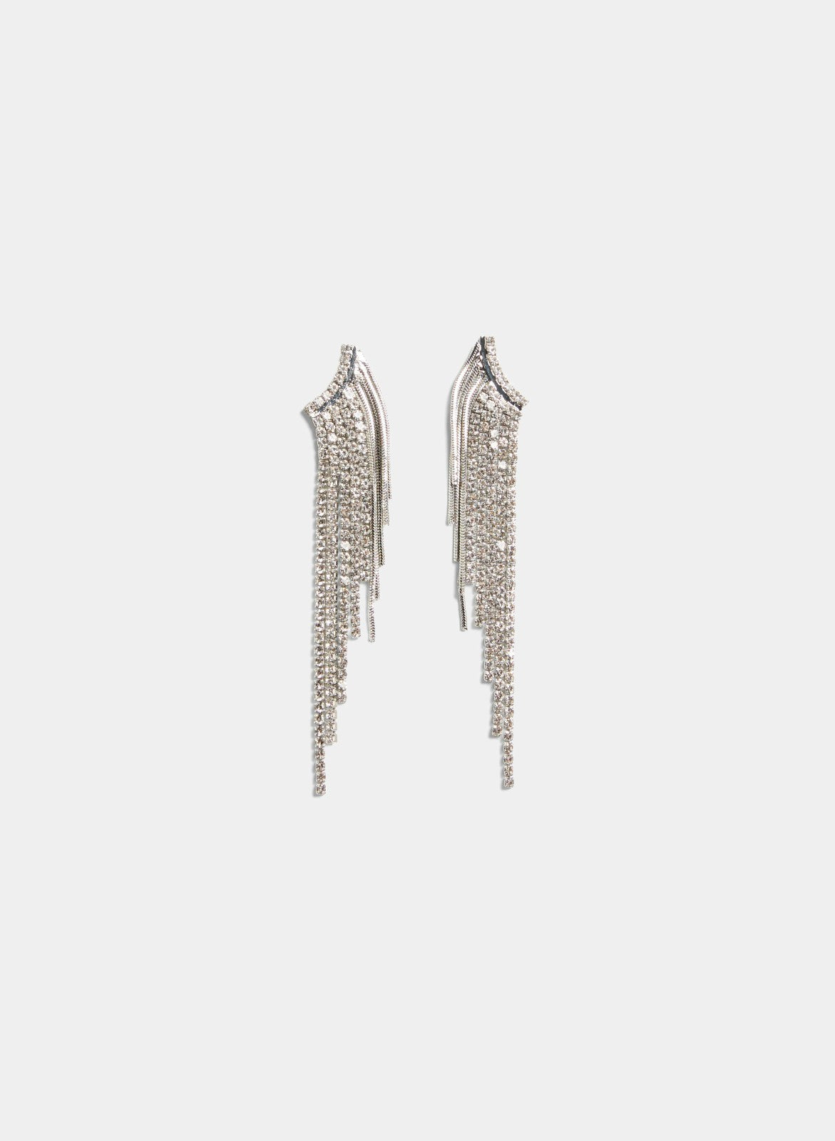 Women Cascading Crystal Drop Earrings Silver | Melanie Lyne