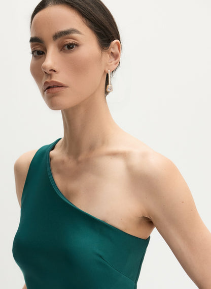 Women Square Crystal Pendant Drop Earrings Gold | Melanie Lyne