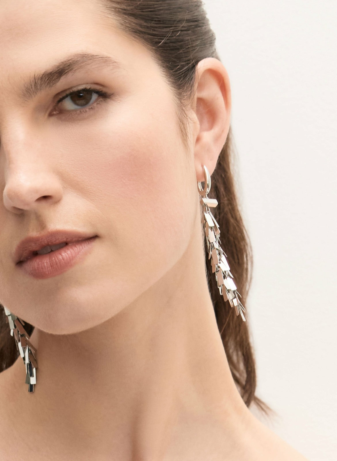 Women Cluster Chandelier Earrings Silver | Melanie Lyne