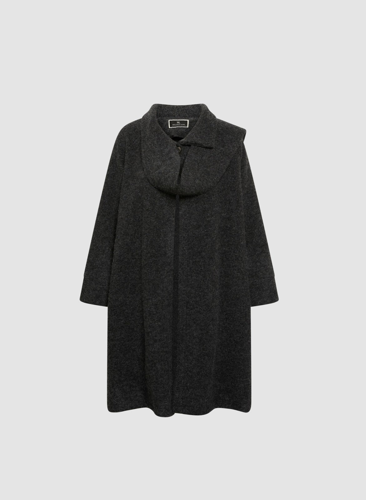 Women Cowl Neck Scarf Coat Charcoal | Melanie Lyne
