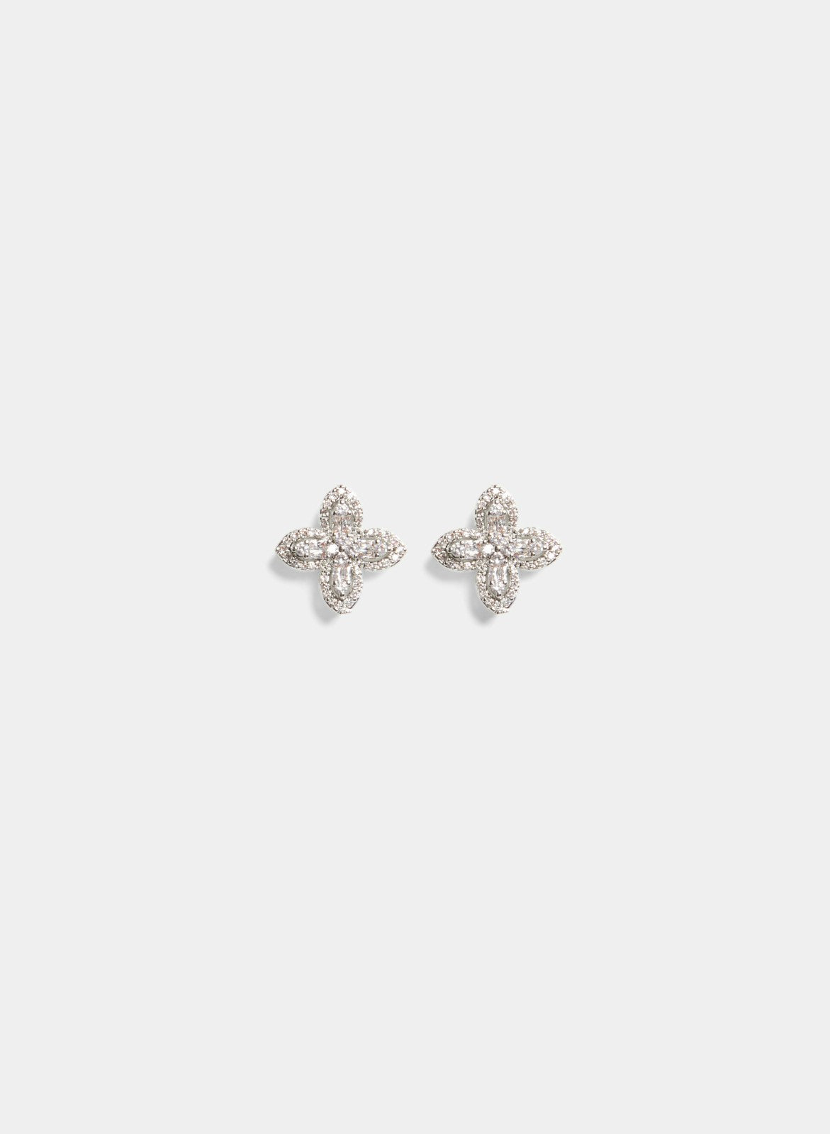 Women Crystal Clover Pearl Back Earrings Pearl | Melanie Lyne