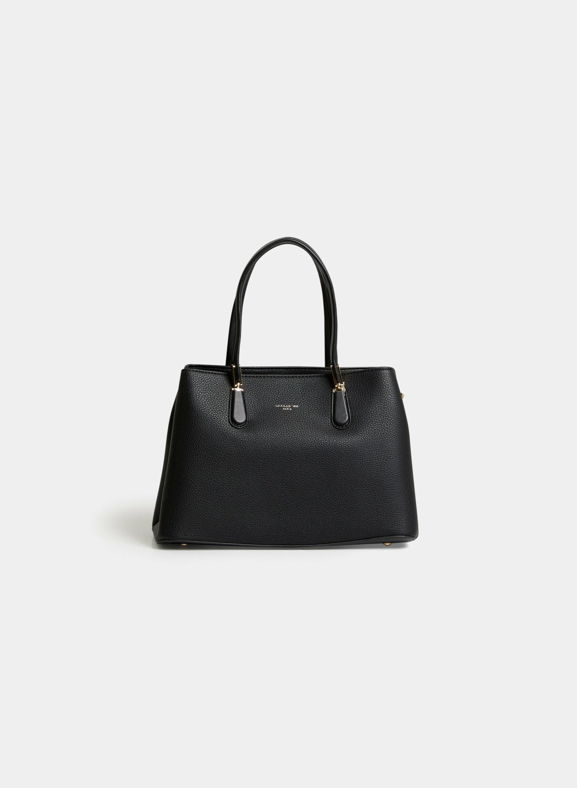 Women A-Shape Vegan Leather Handbag Black | Melanie Lyne