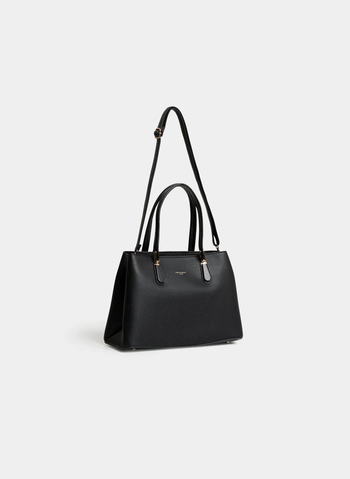 Women A-Shape Vegan Leather Handbag Black | Melanie Lyne