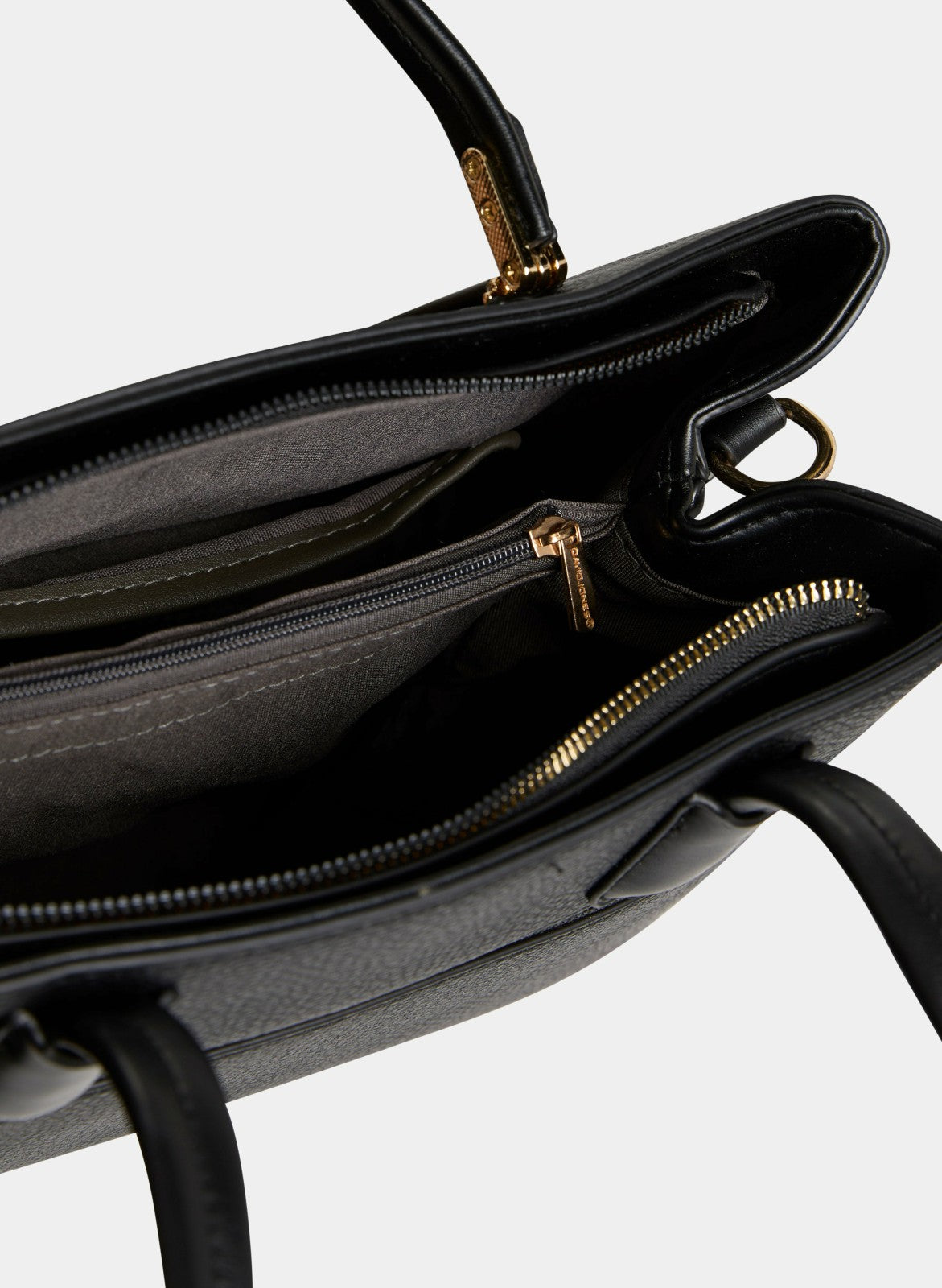 Women A-Shape Vegan Leather Handbag Black | Melanie Lyne
