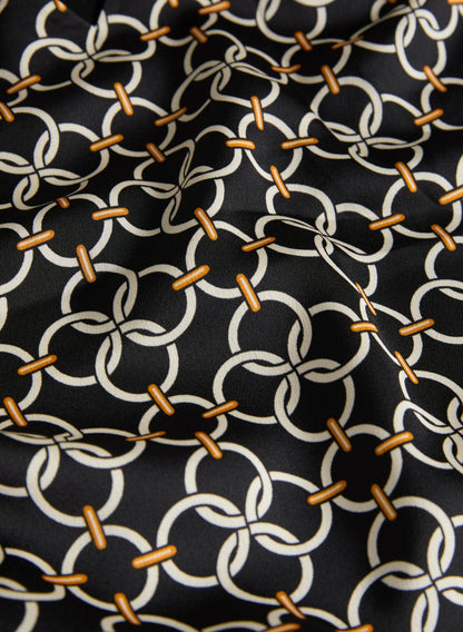 Women Geometric Print Long Sleeve Dress Black Pattern | Melanie Lyne