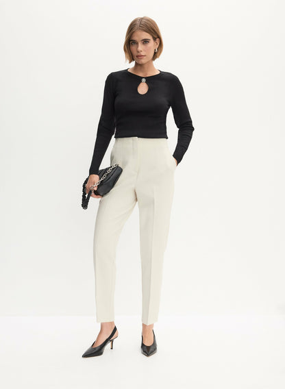 Women Juliette Slim-Leg Pants Latte | Melanie Lyne